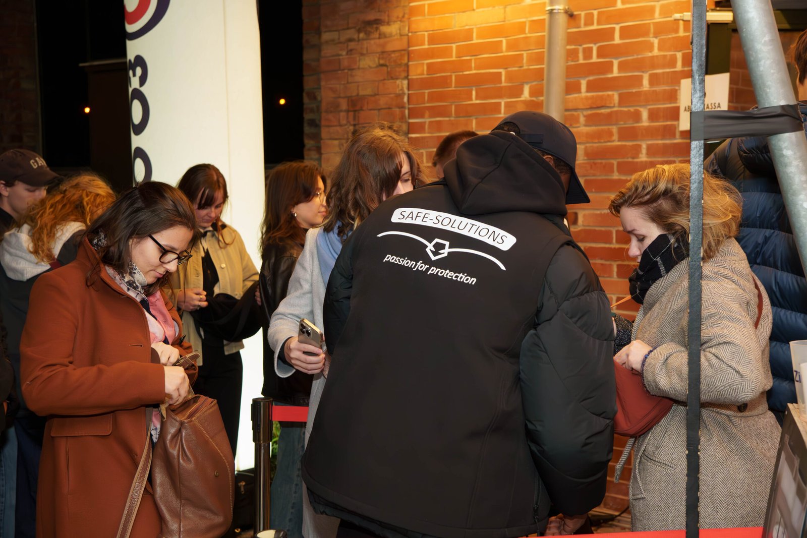 Safe Solutions staff managing guests at a venue entrance